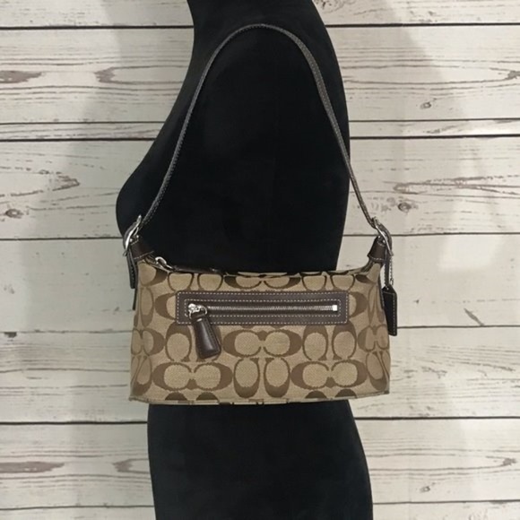 Coach Handbags - Coach Signature Brown / Tan Small Handbag
